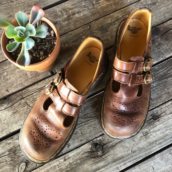 Dr. Martens Shoes - Dr. Martens Brown Mary Janes / USA - 8,  UK - 6